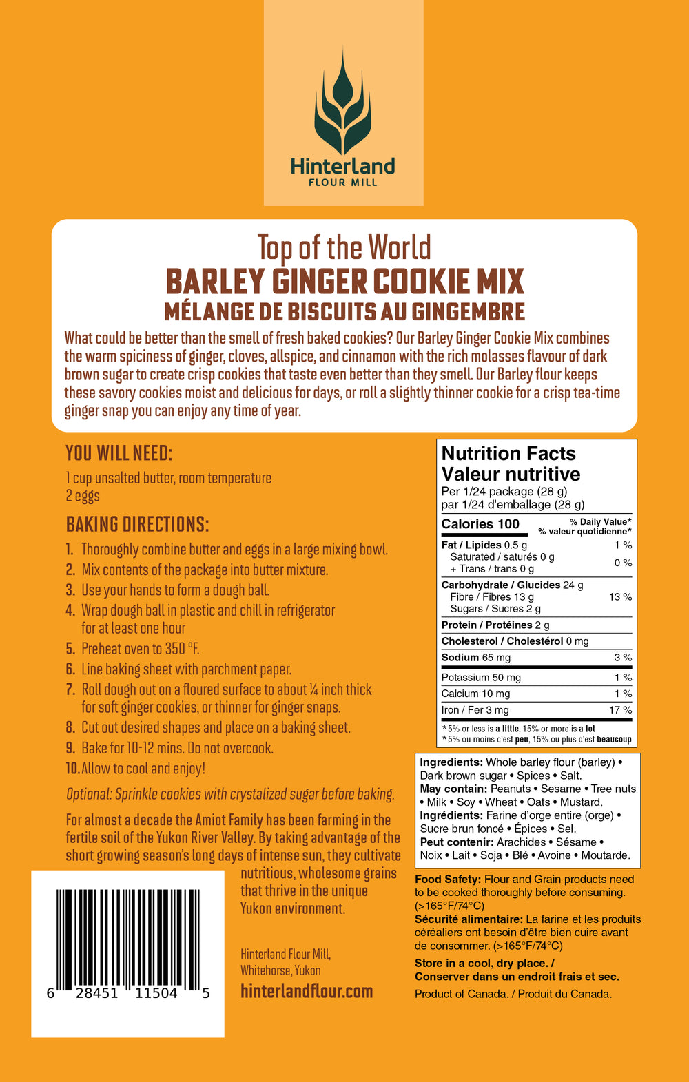Top of the World Barley -Barley Ginger Cookie Mix