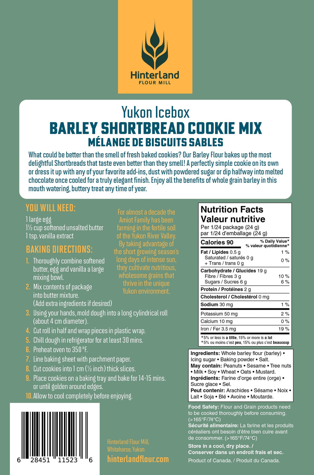 Yukon Icebox - Barley Shortbread Cookie Mix
